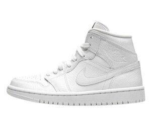 NIKE Air Jordan 1 Mid 'White Snakeskin' Sneakers Size M10.5/W12